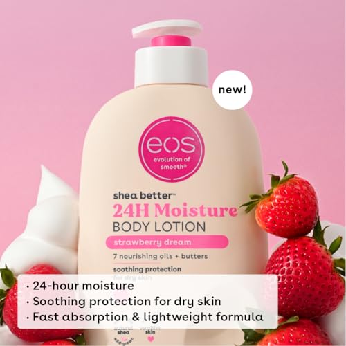 eos Shea Better Body Lotion, 24-Hour Moisture Skin Care, Lightweight & Non-Greasy