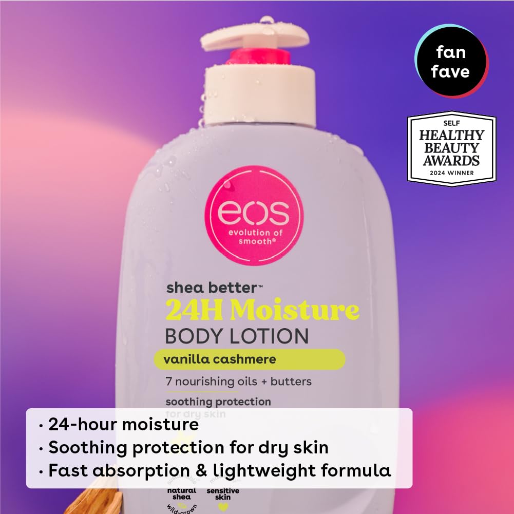 eos Shea Better Body Lotion, 24-Hour Moisture Skin Care, Lightweight & Non-Greasy