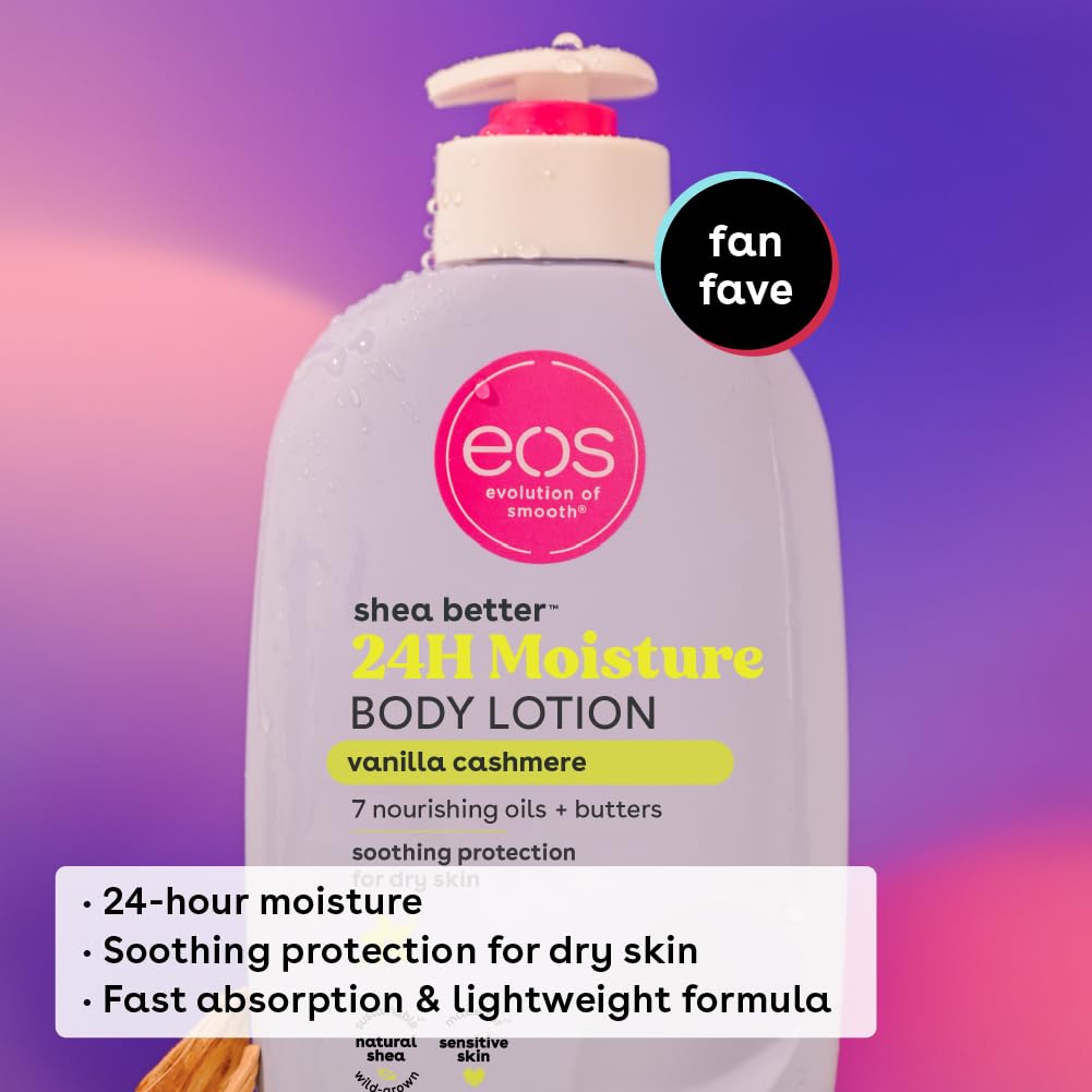 eos Shea Better Body Lotion, 24-Hour Moisture Skin Care, Lightweight & Non-Greasy