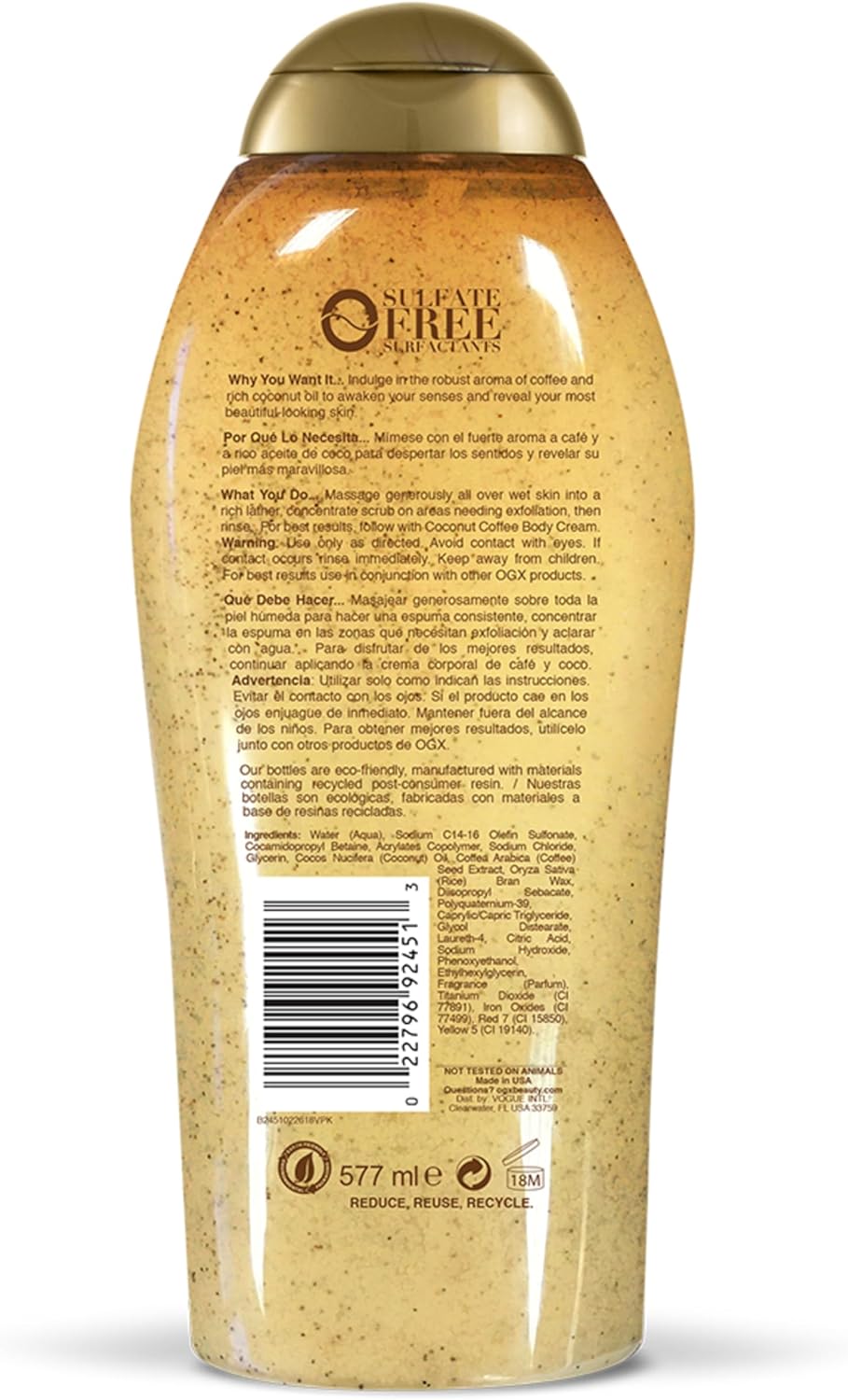 OGX Smoothing + Coconut Coffee Exfoliating Body Scrub